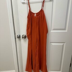 Orange Sleeveless Jumpsuit
